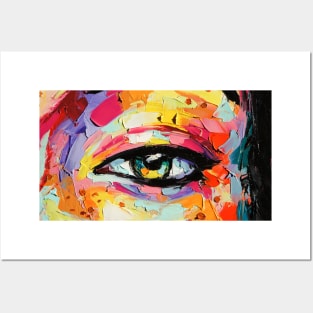 Oil painting of a big eye. Posters and Art